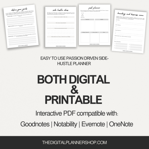side hustle planner digital